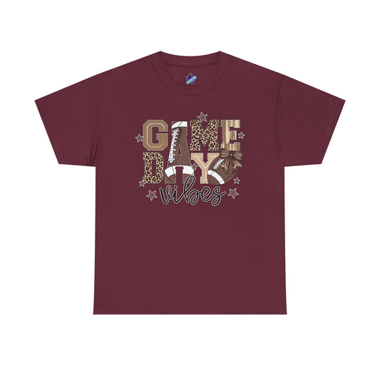 Game Day Vibes Unisex Heavy Cotton Tee, Sports Shirt, Team Spirit Apparel, Casual Wear, Great for Tailgating, Gift for Football Fans
