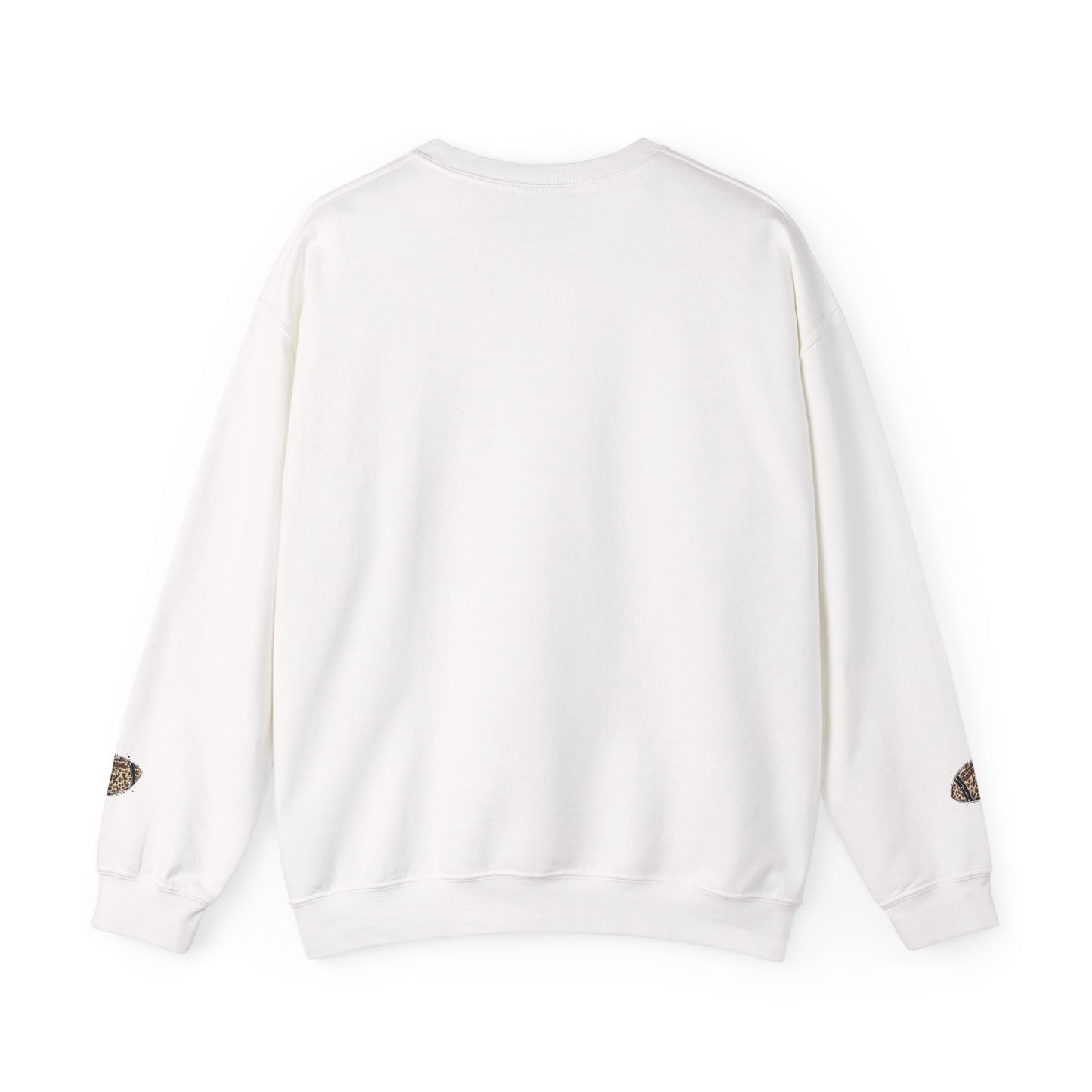 Leopard Print Football Sweatshirt, Cozy Crewneck, Unisex Apparel, Perfect for Game Day, Sports Gift, Fall Fashion