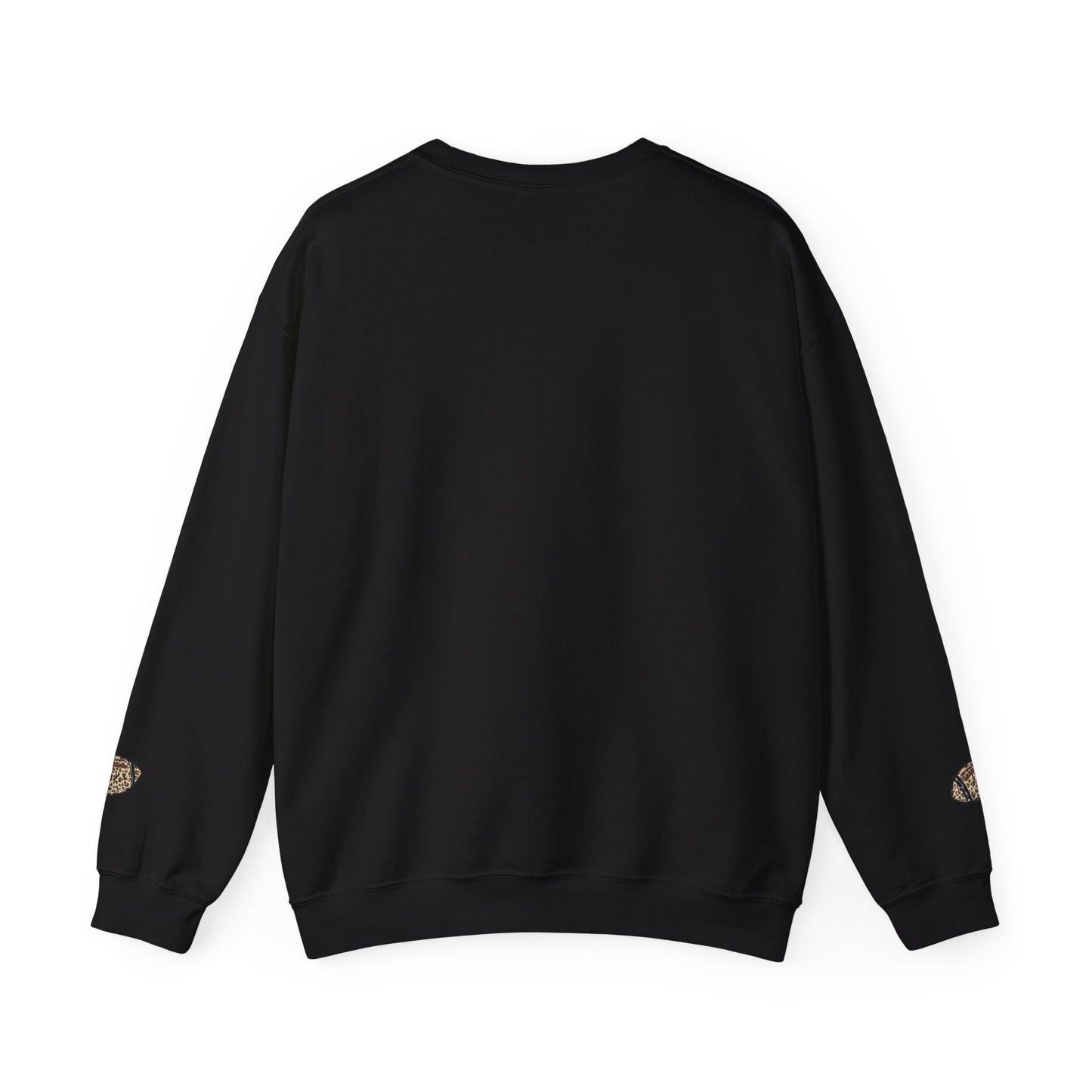 Leopard Print Football Sweatshirt, Cozy Crewneck, Unisex Apparel, Perfect for Game Day, Sports Gift, Fall Fashion