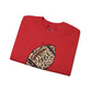 Leopard Print Football Sweatshirt, Cozy Crewneck, Unisex Apparel, Perfect for Game Day, Sports Gift, Fall Fashion