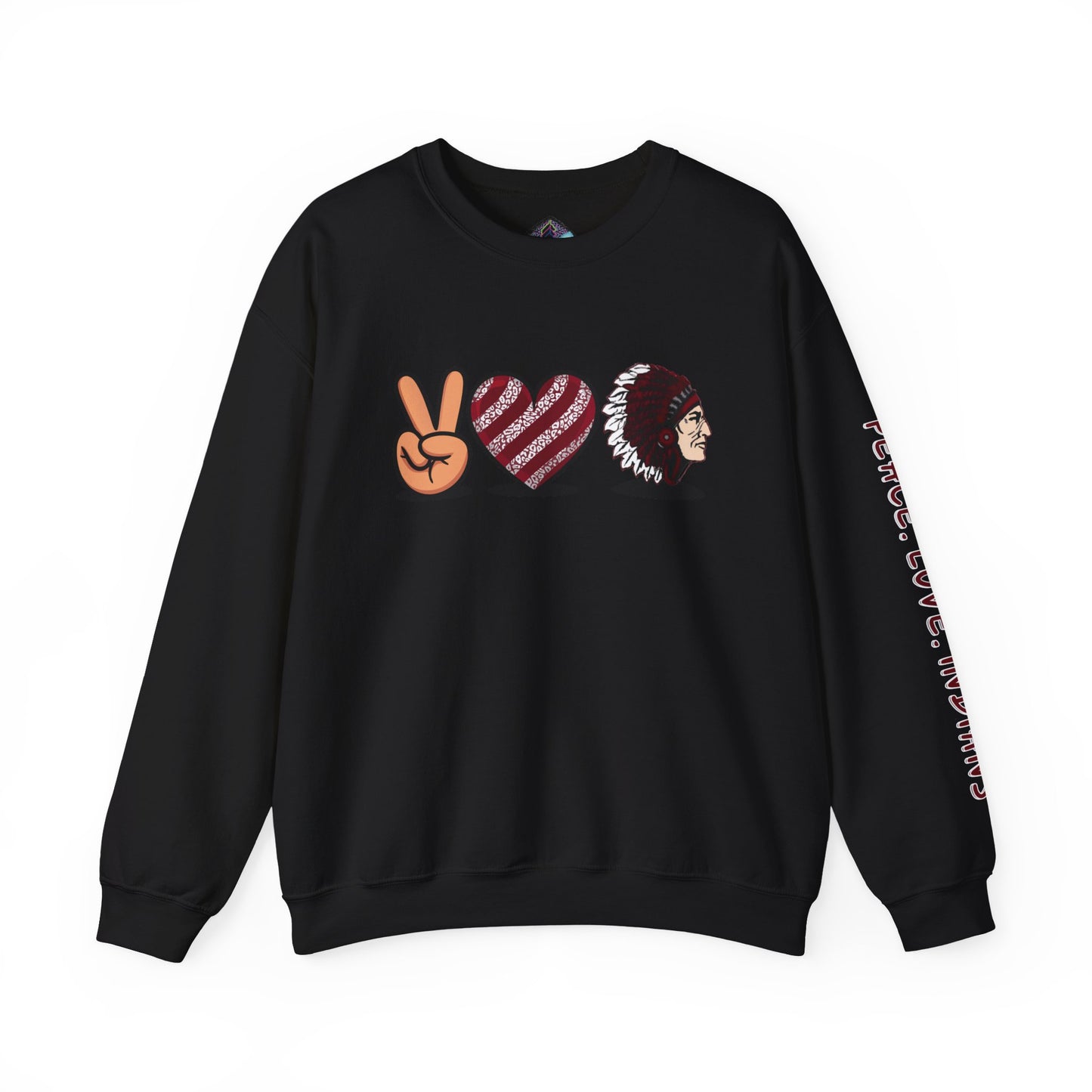 Peace Love Unisex Crewneck Sweatshirt, Sports Apparel, Team Spirit Wear, Cozy Gift for Fans, Casual Game Day Outfit