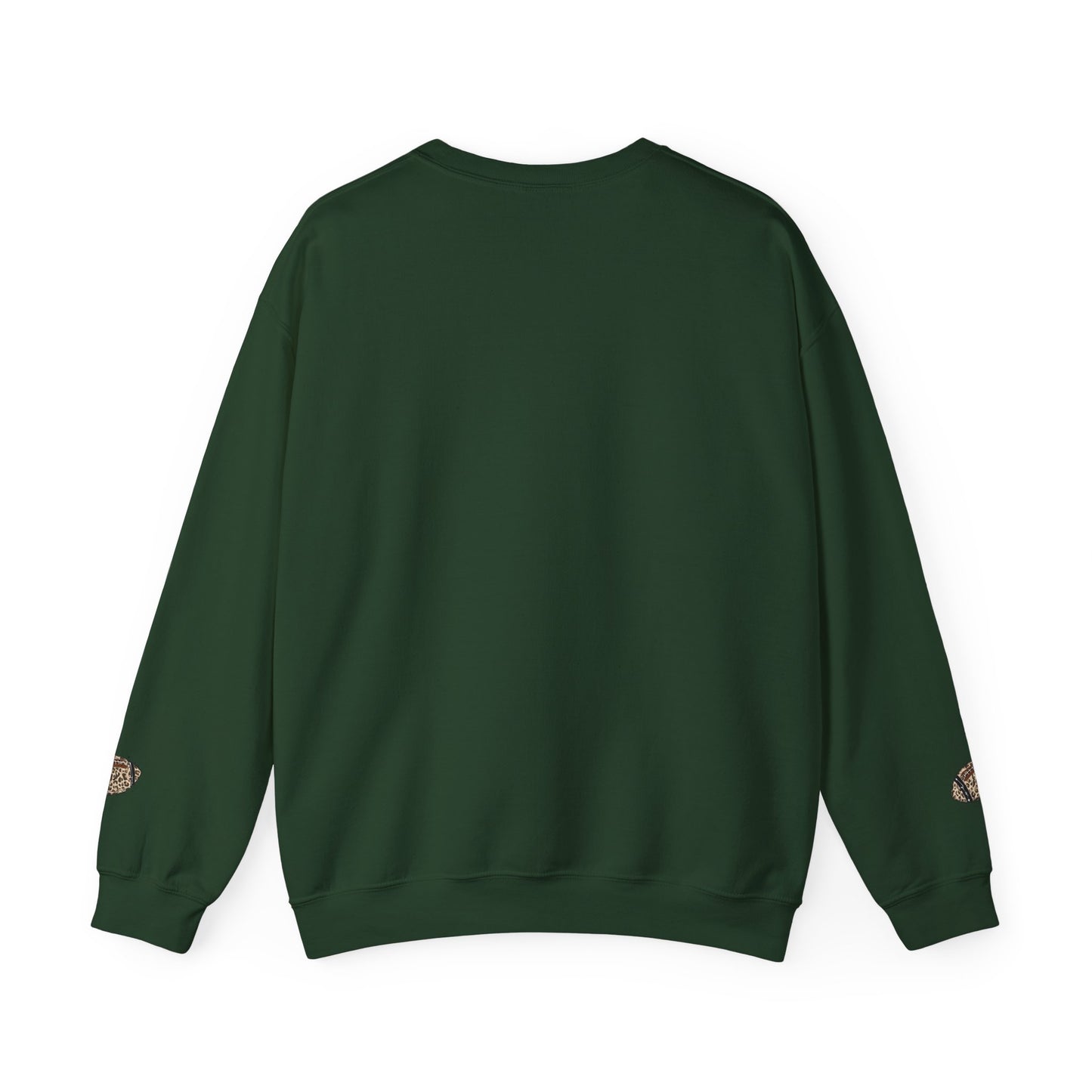 Leopard Print Football Sweatshirt, Cozy Crewneck, Unisex Apparel, Perfect for Game Day, Sports Gift, Fall Fashion