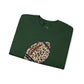 Leopard Print Football Sweatshirt, Cozy Crewneck, Unisex Apparel, Perfect for Game Day, Sports Gift, Fall Fashion