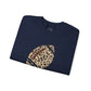 Leopard Print Football Sweatshirt, Cozy Crewneck, Unisex Apparel, Perfect for Game Day, Sports Gift, Fall Fashion