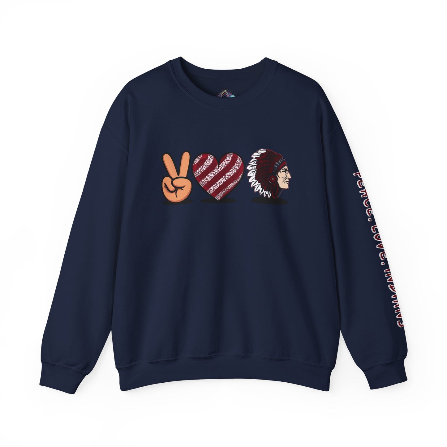 Peace Love Unisex Crewneck Sweatshirt, Sports Apparel, Team Spirit Wear, Cozy Gift for Fans, Casual Game Day Outfit