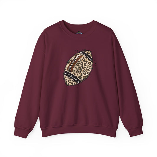 Leopard Football without Designs on Sleeves Unisex Crewneck Sweatshirt | Cozy Sports Apparel, Fall Fashion, Game Day Outfit, Gift for Sports Fans, Sweatshirt for