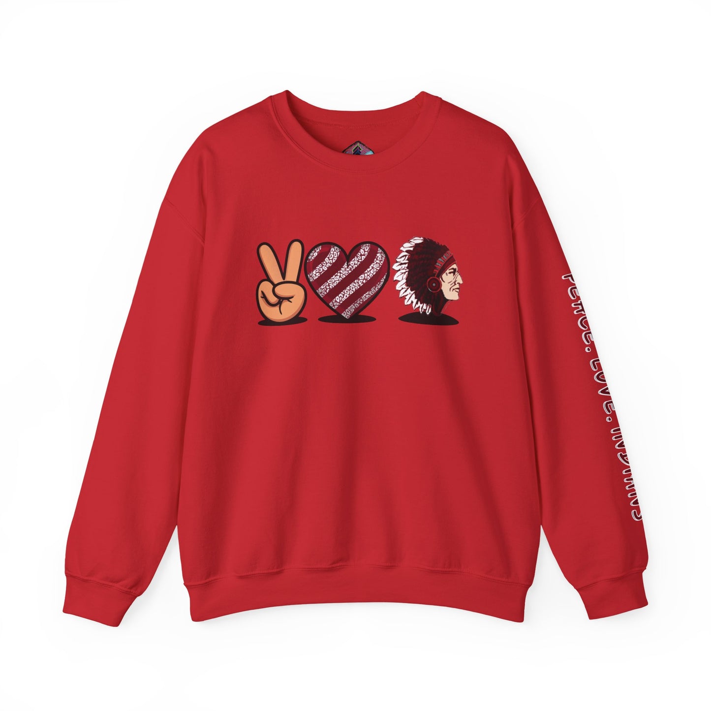 Peace Love Unisex Crewneck Sweatshirt, Sports Apparel, Team Spirit Wear, Cozy Gift for Fans, Casual Game Day Outfit