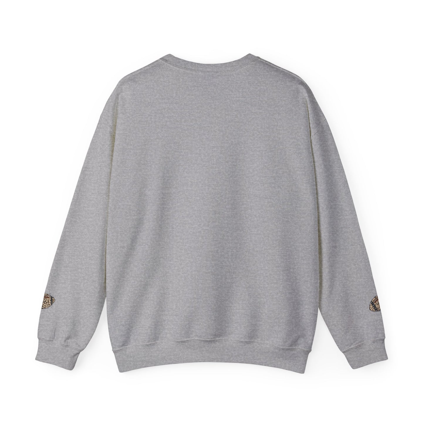 Leopard Print Football Sweatshirt, Cozy Crewneck, Unisex Apparel, Perfect for Game Day, Sports Gift, Fall Fashion