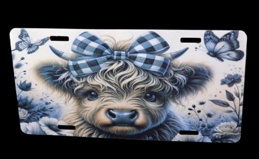 Highland Cow License Plate