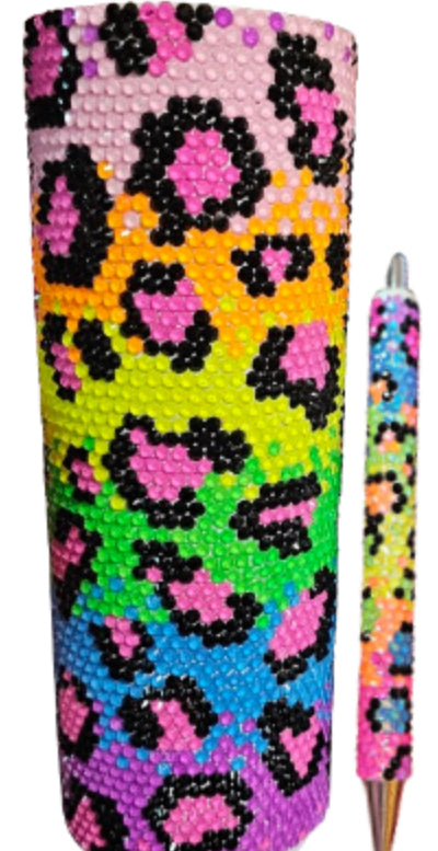 Neon Cheetah Print Tumbler